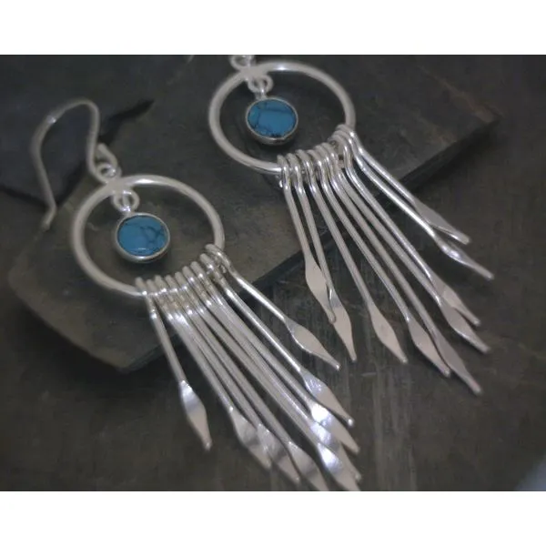SS Cab Turquoise Drop Earrings Vulcan's Forge LLC KANSAS CITY, MO
