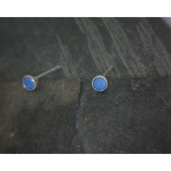 SS Round Turquoise Studs Vulcan's Forge LLC Kansas City, MO