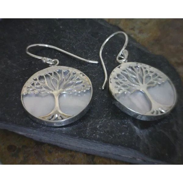 Sterling Tree of Life with Mother of Pearl Drop Earrings Vulcan's Forge LLC KANSAS CITY, MO