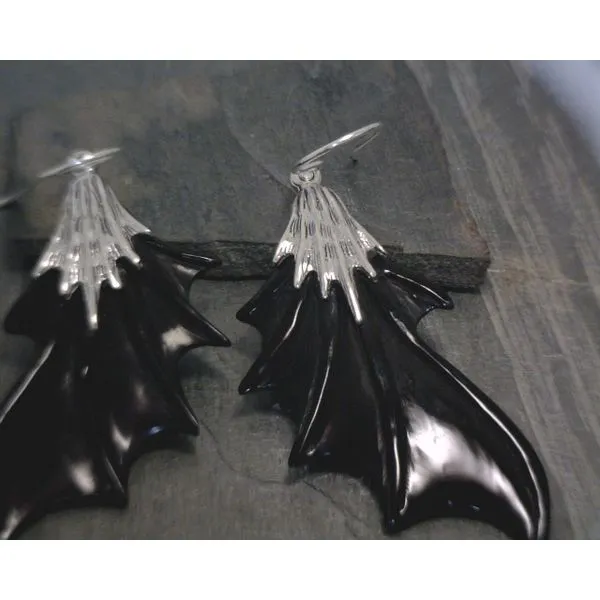 SS Carved Batwing Earring Vulcan's Forge LLC KANSAS CITY, MO
