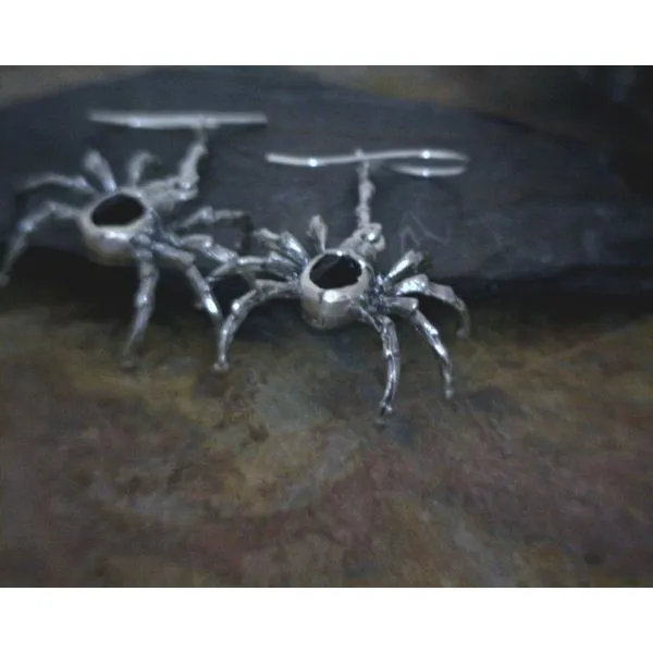 SS Spiders with Onyx Drop Earrings Vulcan's Forge LLC KANSAS CITY, MO
