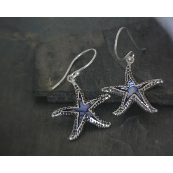 SS Starfish W/ Abalone Inlay Earrings Vulcan's Forge LLC KANSAS CITY, MO