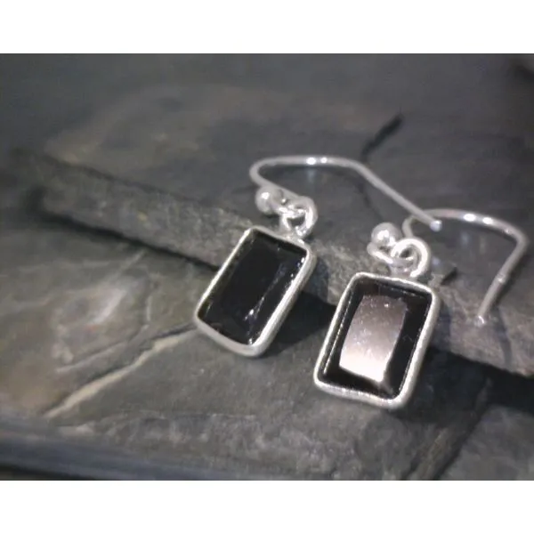 SS Emerald Cut Garnet Drop Earrings Vulcan's Forge LLC KANSAS CITY, MO