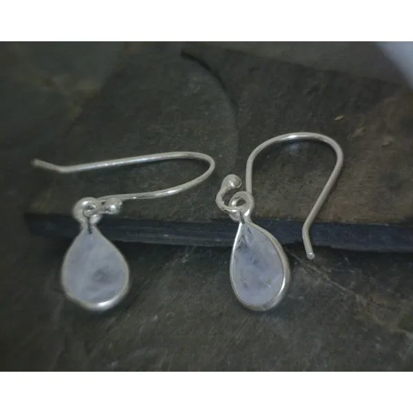 SS Teardrop Faceted Moonstone Drop Earrings Vulcan's Forge LLC KANSAS CITY, MO