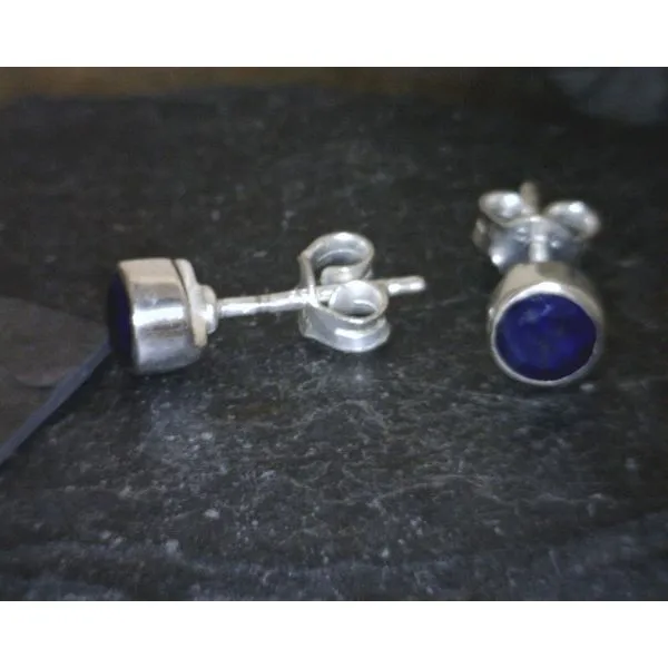 Sterling Lapis Lazuli Stud Earrings Vulcan's Forge LLC KANSAS CITY, MO