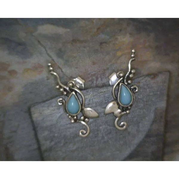 silver earrings with stones Vulcan's Forge LLC KANSAS CITY, MO