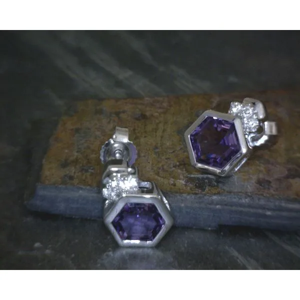 silver earrings with stones Vulcan's Forge LLC KANSAS CITY, MO