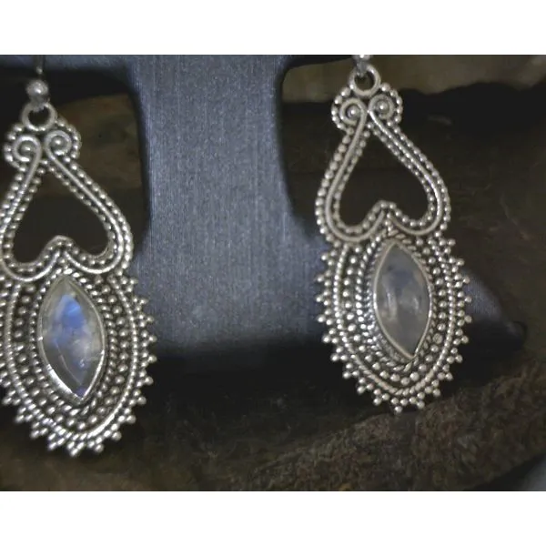silver earrings with stones Vulcan's Forge LLC KANSAS CITY, MO