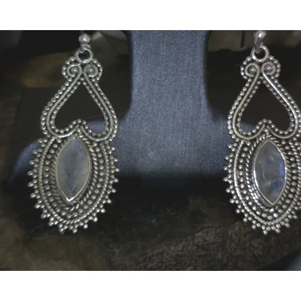 silver earrings with stones Vulcan's Forge LLC KANSAS CITY, MO