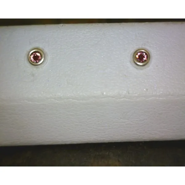 SS Round Pink Crystal Stud Earrings Vulcan's Forge LLC KANSAS CITY, MO