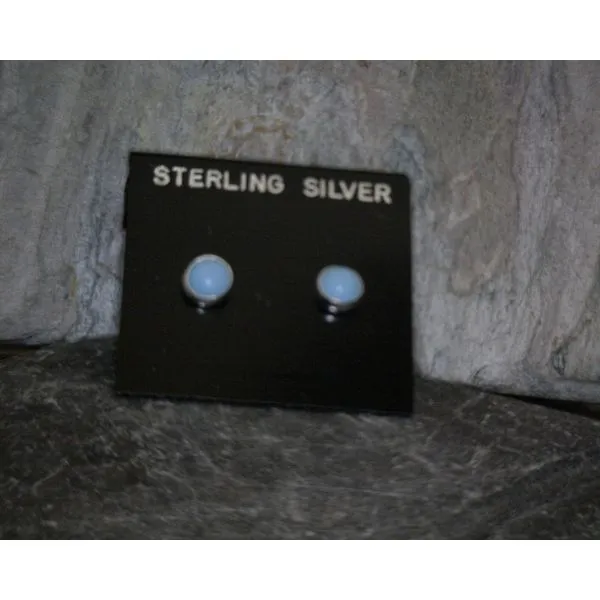 SS 4mm Turquoise Round Stud Earrings Vulcan's Forge LLC KANSAS CITY, MO