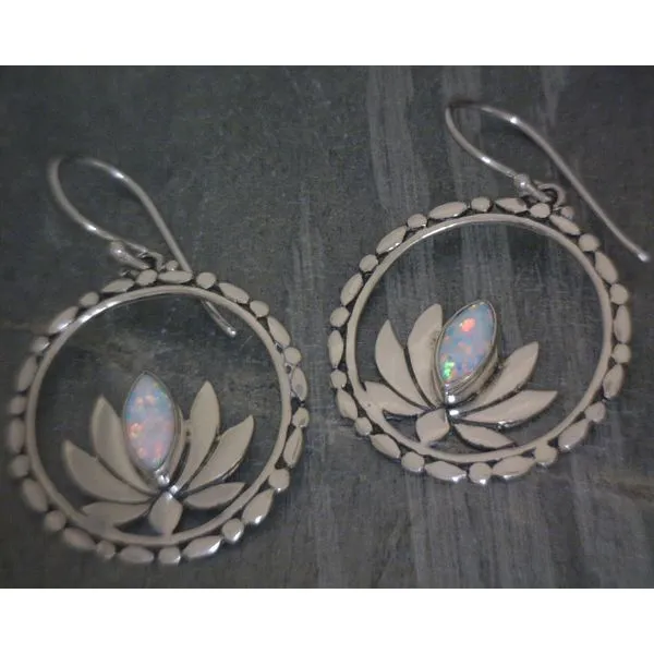 SS Lab Lotus Opal Marquise Circle Earrings Vulcan's Forge LLC KANSAS CITY, MO