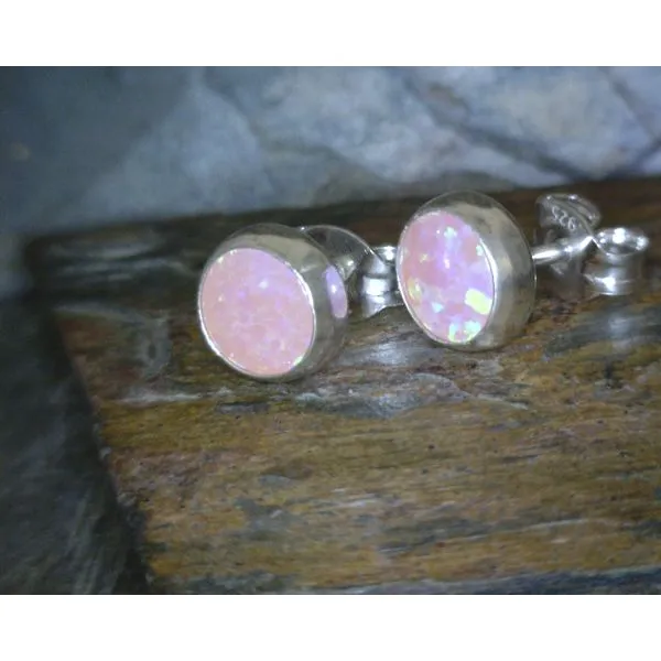 Sterling 7mm Round White Opal Stud Vulcan's Forge LLC KANSAS CITY, MO