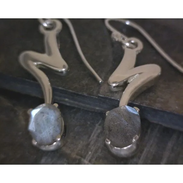 silver earrings with stones Vulcan's Forge LLC Kansas City, MO