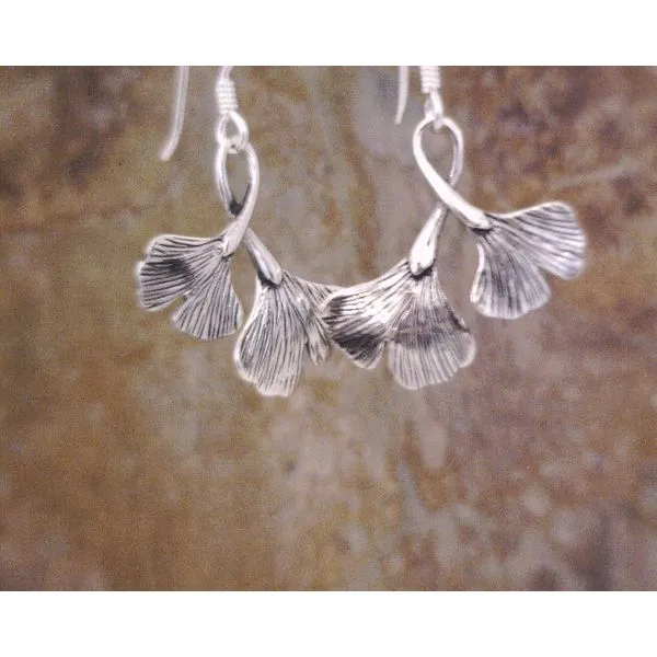 Sterling Ginko Leaves Dangles Vulcan's Forge LLC Kansas City, MO