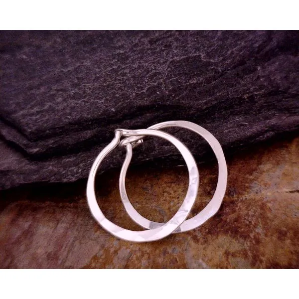 Sterling Hammered Flat Hoops Vulcan's Forge LLC Kansas City, MO