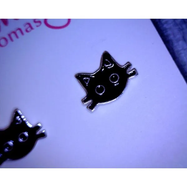 Sterling Silver Cat Face Earrings Vulcan's Forge LLC KANSAS CITY, MO