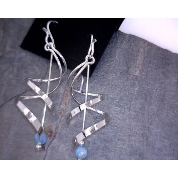 Sterling Silver Opal Drop Earrings Vulcan's Forge LLC KANSAS CITY, MO