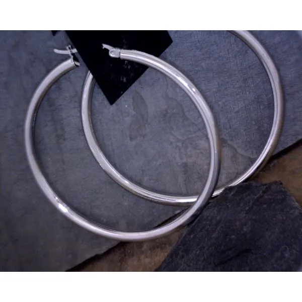 Sterling 3mm x 50mm Round Hoops Vulcan's Forge LLC Kansas City, MO