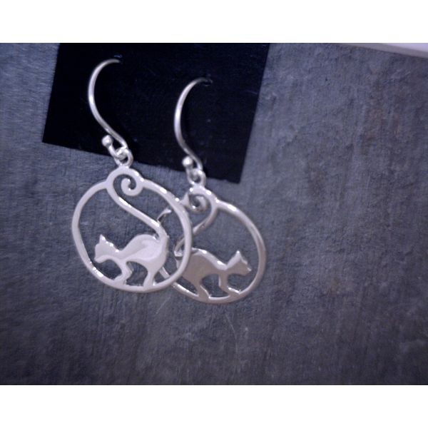 Sterling Silver Cat Earrings Vulcan's Forge LLC Kansas City, MO