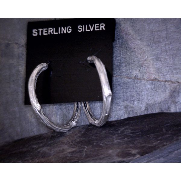 Sterling Silver Bamboo Earrings Vulcan's Forge LLC Kansas City, MO