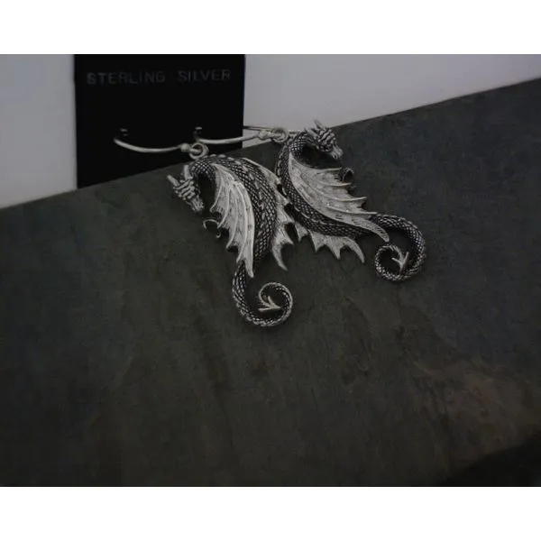 Sterling Silver Dragon Earrings Vulcan's Forge LLC Kansas City, MO