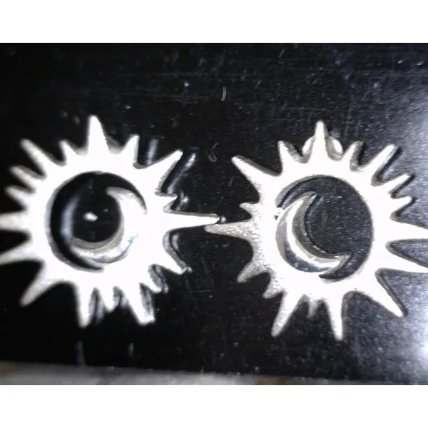 Sterling Sun and Moon Stud Earrings Vulcan's Forge LLC KANSAS CITY, MO