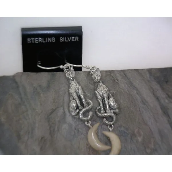 Sterling Silver Cat Earrings Vulcan's Forge LLC KANSAS CITY, MO