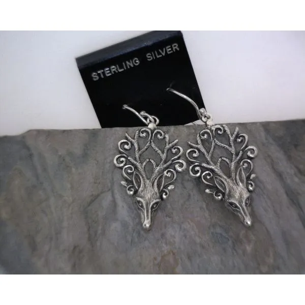Sterling Silver Stag Earrings Vulcan's Forge LLC KANSAS CITY, MO