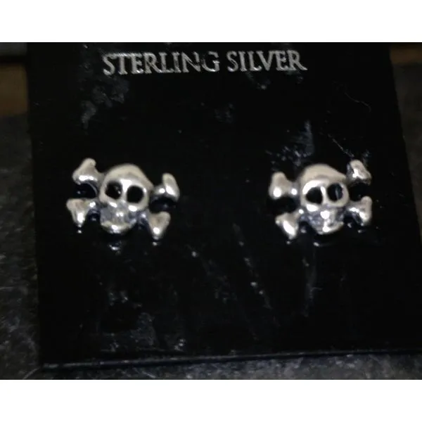 Sterling Skull & Crossbones Stud Vulcan's Forge LLC KANSAS CITY, MO