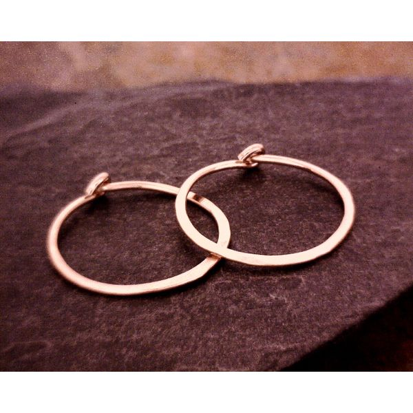 Sterling Silver Rose Gold Hoops Vulcan's Forge LLC Kansas City, MO