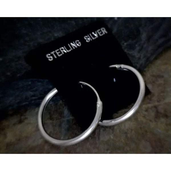Med Sterling Hoop Earrings Vulcan's Forge LLC Kansas City, MO