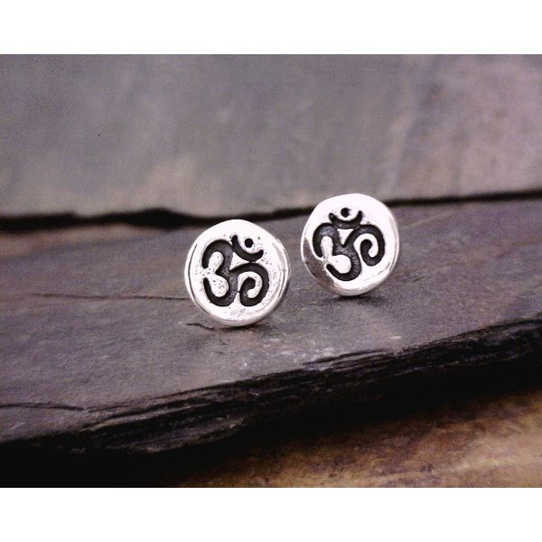 Silver Ohm Stamped Studs Vulcan's Forge LLC Kansas City, MO