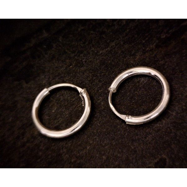 Silver Continuous 10mm Hoop Earrings Vulcan's Forge LLC Kansas City, MO