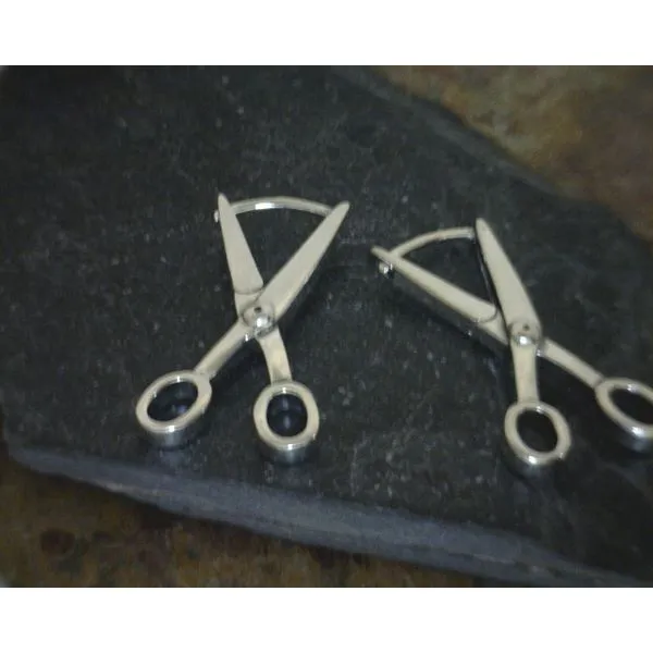 Sterling Scissor Huggie Earrings Vulcan's Forge LLC Kansas City, MO