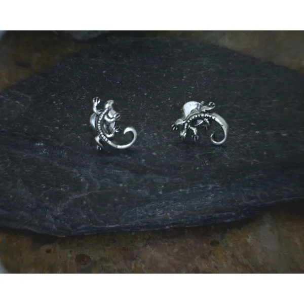 Sterling Gecko Stud Earrings Vulcan's Forge LLC Kansas City, MO