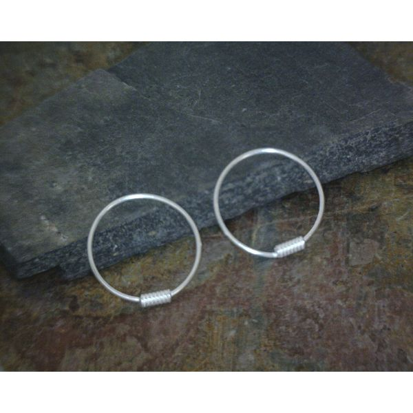 Sterling Silver Wire Hoop w Spring 12mm Vulcan's Forge LLC Kansas City, MO