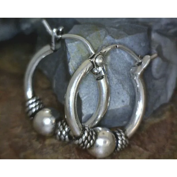 SS Hoop Bali W/Bead 14MM Vulcan's Forge LLC KANSAS CITY, MO