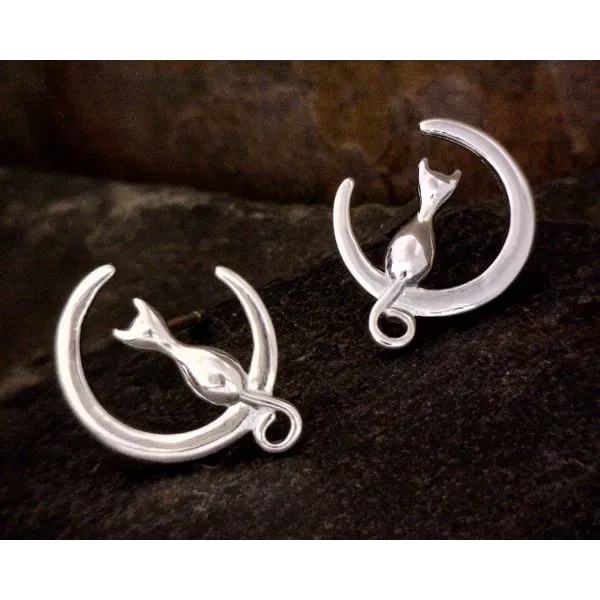 SS Cat on the Moon Studs Vulcan's Forge LLC Kansas City, MO