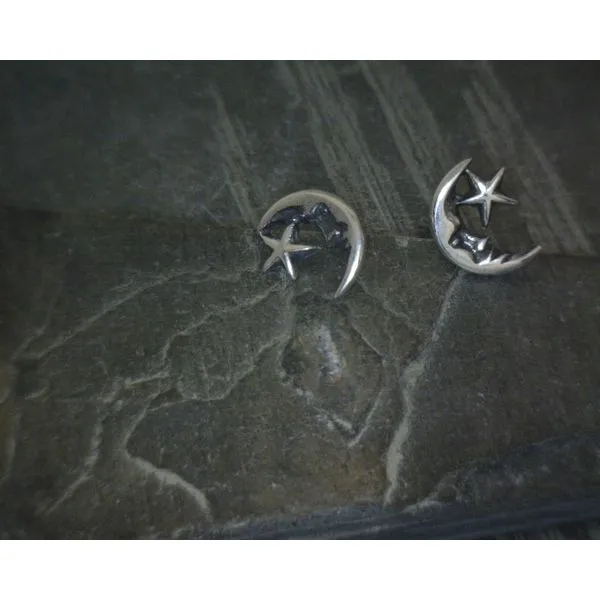 Ss Moon & Star Stud Earrings Vulcan's Forge LLC KANSAS CITY, MO