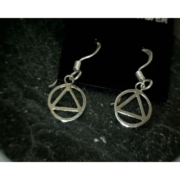 Sterling Triangle in Circle Small Earrings Vulcan's Forge LLC KANSAS CITY, MO