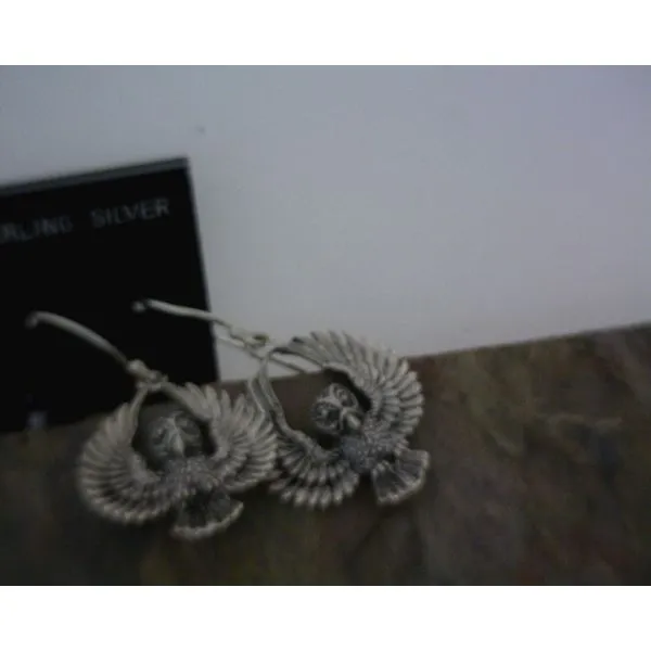 SS Owl Wings Earrings Vulcan's Forge LLC KANSAS CITY, MO