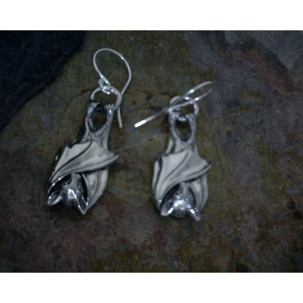 Sterling Bat Hang Earrings Vulcan's Forge LLC Kansas City, MO