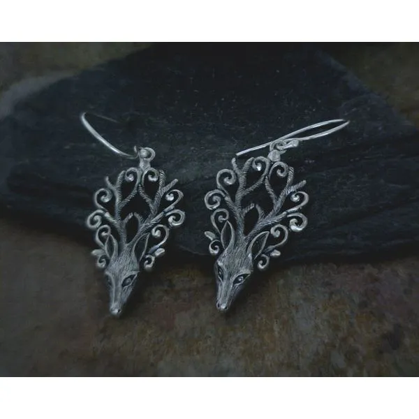 Sterling Silver Stag Earrings Vulcan's Forge LLC KANSAS CITY, MO