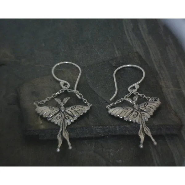Ss Lunar Moth Earrings Vulcan's Forge LLC Kansas City, MO