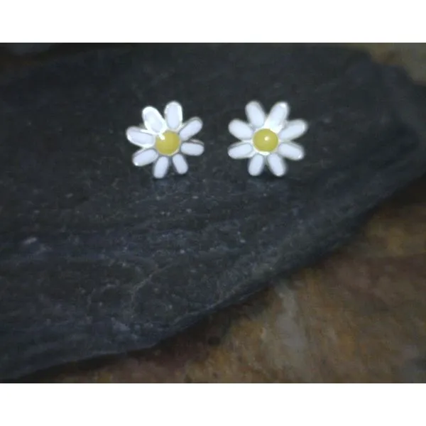 Sterling Yellow White Daisy Stud Vulcan's Forge LLC KANSAS CITY, MO