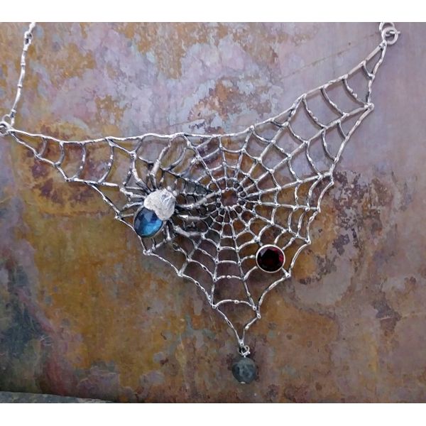 Spider & Web Gemstone Necklace Vulcan's Forge LLC Kansas City, MO