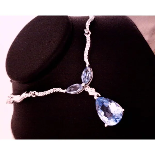 Blue Topaz with Diamonds Detail in Silver Vulcan's Forge LLC KANSAS CITY, MO