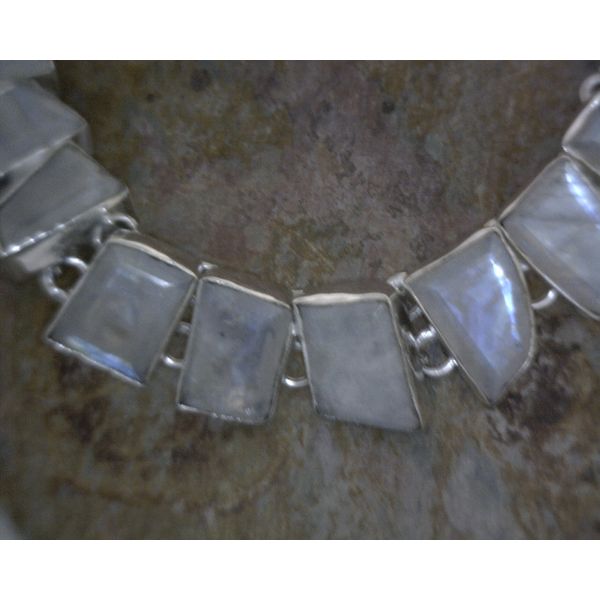 Sterling Geometric Faceted Moonstone Necklace Vulcan's Forge LLC Kansas City, MO