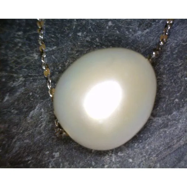 White Cultured 12mm Pearl & Sterling Necklace 18